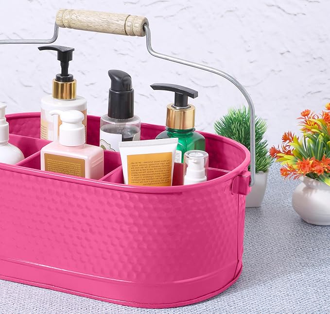 Alpha Living Home Silverware Organizer - Metal Kitchen Drawer & Utensil Organizer, Drawer Organizer for Forks, Knives, Multipurpose Kitchen Organizers and Storage Solution (Pink)