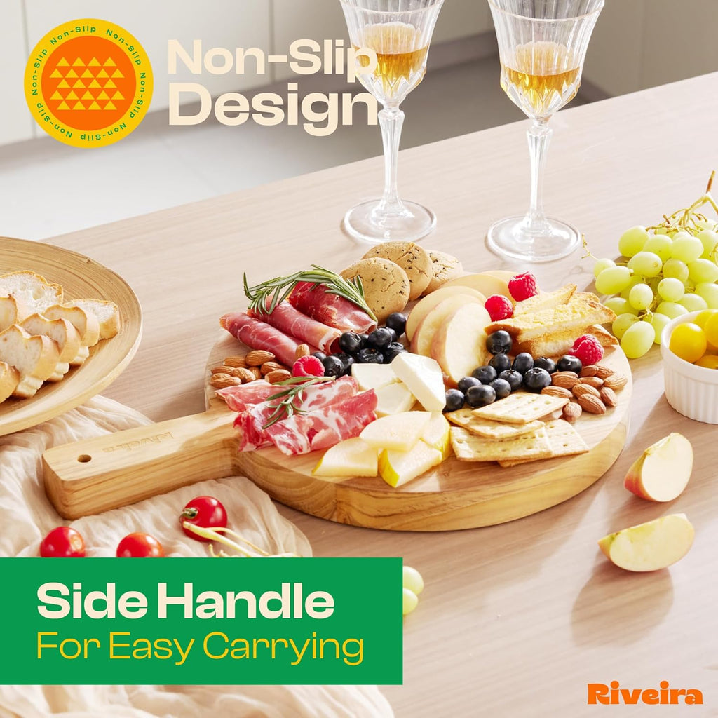 Riveira Teak Wood Cutting Board – Gourmet Teak Grandeur: 17 x 12 Wooden Cutting Board – Natural Wooden Cutting Boards For Kitchen Decorative – Innovative Juice Grooves Teak Wooden Chopping Board