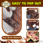 Break-Apart Chocolate Molds, Non-Stick Silicone Chocolate Bar Mold, Food Grade Candy Bar Mold, Perfect for Energy Bar, Cocoa Mini Bar, Basic Bites - 4 Pack