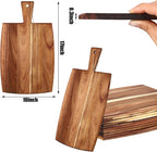 Patelai 12 Packs Wooden Cutting Board Set with Handles Large Kitchen Serving Plain Chopping Board Bulk Gifts for Mom for Vegetables Meat Pizza Cheese Fruit Bread(Acacia Wood,17 x 10 Inch)
