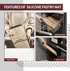 Cook's Aid Silicone Pastry Mat Extra Large with Measurements 26''x16'' for Reusable,Non-slip Silicone Baking Mat, Counter, Dough Rolling, Oven Liner,Fondant/Pie Crust,Dark Gray