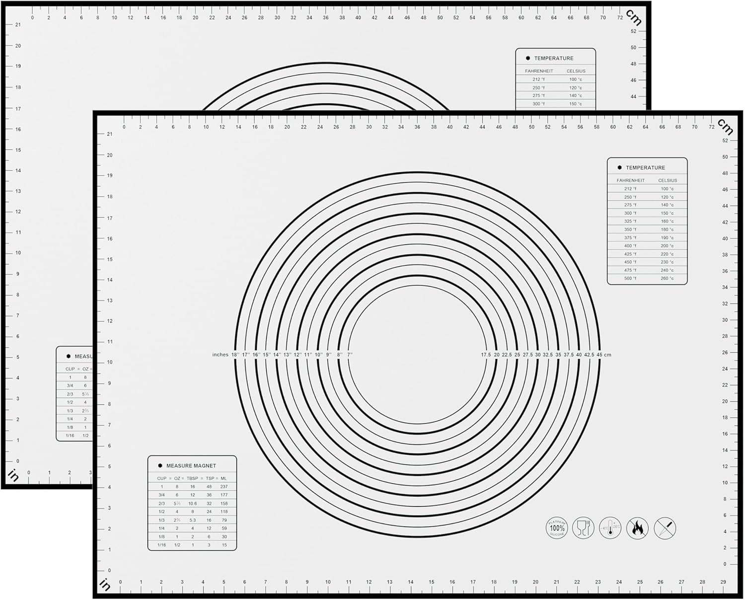 BlueBark 2 PCS - 32"L x 24"W Non-stick Silicone Baking Mat for Pastry & Dough, Sourdough Bread Making Tools, Kitchen Counter, Cooking Enthusiasts