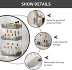 YCIA&DONE Bathroom Organizer Countertop, Makeup Storage, Skincare Cosmetic Tray Shelf, Perfume Holder Rack for Vanity Counter, Large Capacity, Easy to Install, Clean, 3 Tiers, Smoky Gray