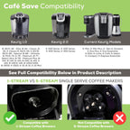 2-Item Bundle: 6-Pack Cafe Save 1-Stream Reusable K Cup Coffee Filters + EZ-Scoop 2 Tbsp Scoop with Integrated Funnel, Refillable Pod Capsule For Use with Keurig & Select Single Cup Coffee Maker