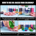 Oil Based Food Coloring for Chocolate - 50ml Black Upgraded Edible Oil Based Food Dye for Cake Decorating, Baking, Candy Melts, Cookie, Icing Frosting, Fondant, Meringues - 1.69 Fl.Oz Bottles