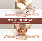 Silicone Sourdough Bread Sling Mat - 2Set Round Dough Baking Slings For Dutch Oven, NonStick High Degree Kitchen Sourbread Making Loaf Pan Lifter Liner, Reusable Cooking Transfer Mats with Long Handle