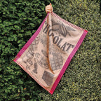 Garnier Thiebaut Tasse De Chocolat Fuchsia (Cup of Fuchsia Chocolate) French Kitchen Towel 22"x30", Cotton, Jacquard