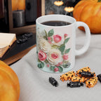 11 OZ Novelty Coffee Mugs - Christmas Gift (Rose Flower Theme)