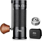 Bincoo Foldable Manual Coffee Grinder with External Adjustable Setting,Coffee Bean Grinder with Portable Storage Bag,Stainless Steel Burr Grinder Suitable for Home, Office and Travel for Use (Black)