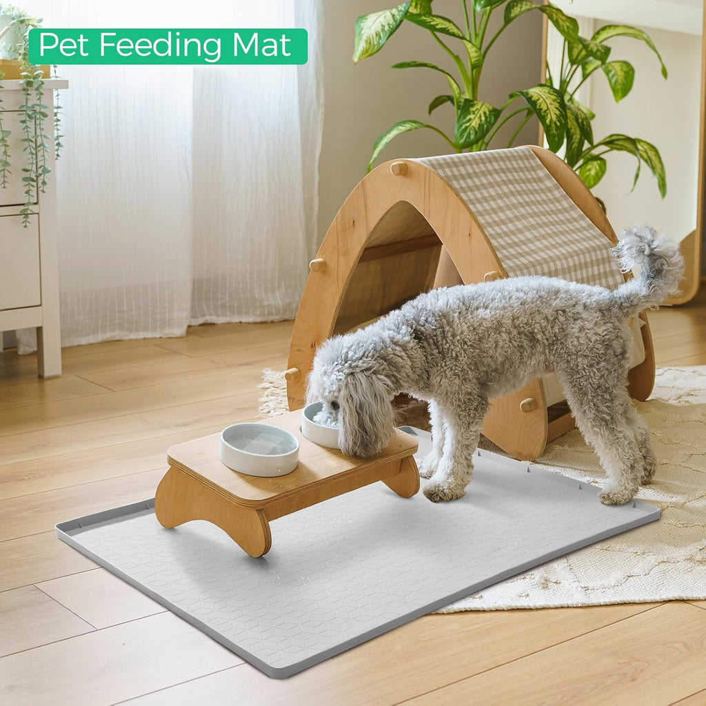 TRZZ Silicone Waterproof Under Sink Mat 28" x 22", Drip Tray and Cabinet Liner for Kitchen and Bathroom, Prevents Water Damage and Organizes Cabinets (Khaki)