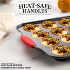 Tiawudi Muffin Pan, Nonstick Cupcake Pan Set, 2 Pack Heavy Duty Muffin Tins for Baking, 12-Cup Regular and 24-Cup Mini Bareware Tray with Silicone Grip Handles