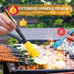 Extra Long Silicone Pastry Brush+Spatula - Heat Resistant, for Baking, Scraping, Mixing, BBQ, Grill, Kitchen, Cooking, Spread Oil, Butter (Yellow Brush+Spatula)