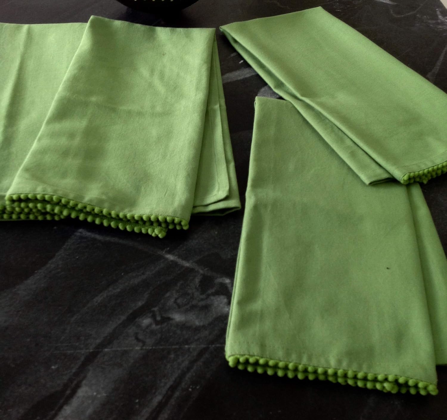 TARAN LIVING Green Cotton Kitchen Cloth Towels - Pack of 6 (28"x28")