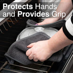 RITZ Terry Potholder & Hot Pad: Unparalleled Heat Resistant, Durable 100% Cotton – Ergonomically Designed for Optimal Grip – Easy-Care Machine Washable – 2-Pack, Graphite