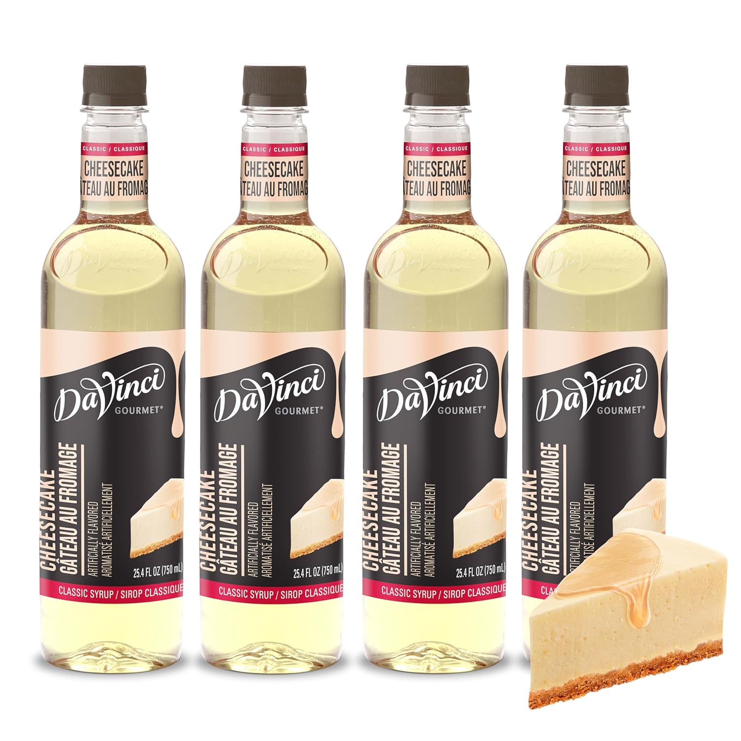 DaVinci Gourmet Classic Cheesecake Syrup, 25.4 Fluid Ounces (Pack of 4)