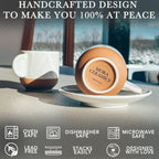 Mora Ceramic Mini Espresso Cups Set of 4, 3oz - Tiny Italian Inspired Mugs With Saucers For Small Shots of Coffee - Modern Boho Style For Any Kitchen or Cafe. Microwave Safe Porcelain - Vanilla White