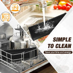 Premium Dish Drying Mat & Removable Coffee Bar Mat - 24x16 Inch Quick-Dry Silicone Mat, Heat/Waterproof Non-Slip Protector for Sink, Espresso Machine, Dishwasher Safe & Cabinets (Black)