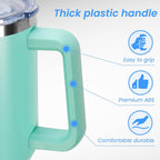DOMICARE 40 oz Tumbler with Handle and Straw, Stainless Steel Tumbler with Lid and Straw, Reusable Vacuum Insulated Cup, Travel Coffee Mug, Mint Green, 4Pack