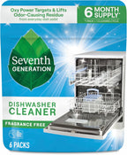 Seventh Generation Dishwasher Cleaning Packs 6 Count Free & Clear Removes odor-causing residue Powered by oxy power