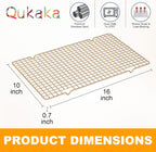 2PCS Cooling Racks for Cooking and Baking - 10" x 16"Heavy Duty Stainless Steel Wire Rack for Baking, Grilling, Roasting - Oven & Dishwasher Safe - Fits Half Sheet Pan（Gold）