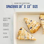 GreenLife Bakeware 18” x 13” Half Cookie Sheet Baking Pan, Non-Toxic PFAS-Free Healthy Ceramic Nonstick, Oven Safe to 450°F, Easy Release, Even Heating, Easy Clean, Navy