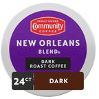 Community Coffee New Orleans Blend 24 Count Coffee Pods, Special Dark Roast, Compatible with Keurig 2.0 K-Cup Brewers, 24 Count (Pack of 2)