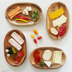 Woodard and Charles Individual Personal Serving Tray Set, Small - Set of 4-6" W x 10" L, Brown