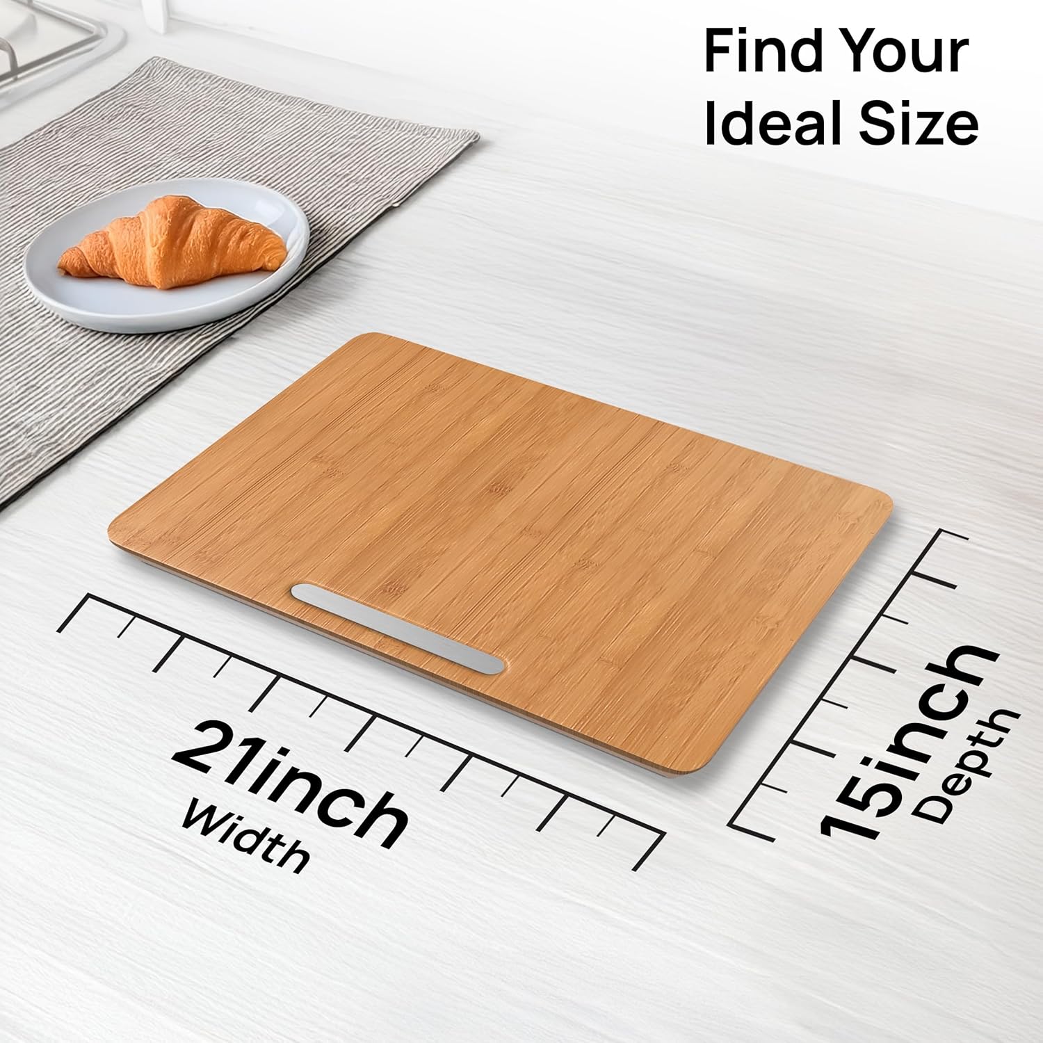 Ibyx Elegant Sliding Tray for Your Coffee Maker & Heavy Kitchen Appliances - Sturdy, Slides Easily from Under The Cabinet (Natural, 21" W x 15" D)