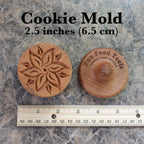 Wood Cookie Stamp, 2.5 Inch (Poinsettia CS-014)