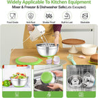 TeamFar Mixing Bowls, 5PCS Stainless Steel Serving Salad Bowls with Lids, For Kitchen Mixing/Baking/Storing/Prepping, Visible & Airtight, Non-Slip Bottom - 4.6/3.5/1.5/1 / 0.7 QT, Multi-color