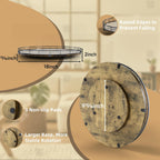 Lazy Susan Turntable Organizer for Table Top, 18’’ Round Wooden Lazy Susan for Cabinet Kitchen Countertop Pantry Dining Coffee Table for Condiments Spices, Rustic Bathroom Vanity Tray for Soap Candle