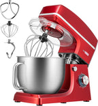 VIVOHOME 7.5 Quart Stand Mixer, 660W 6-Speed Tilt-Head Kitchen Electric Food Mixer with Beater, Dough Hook, Wire Whip, and Egg Separator, Red