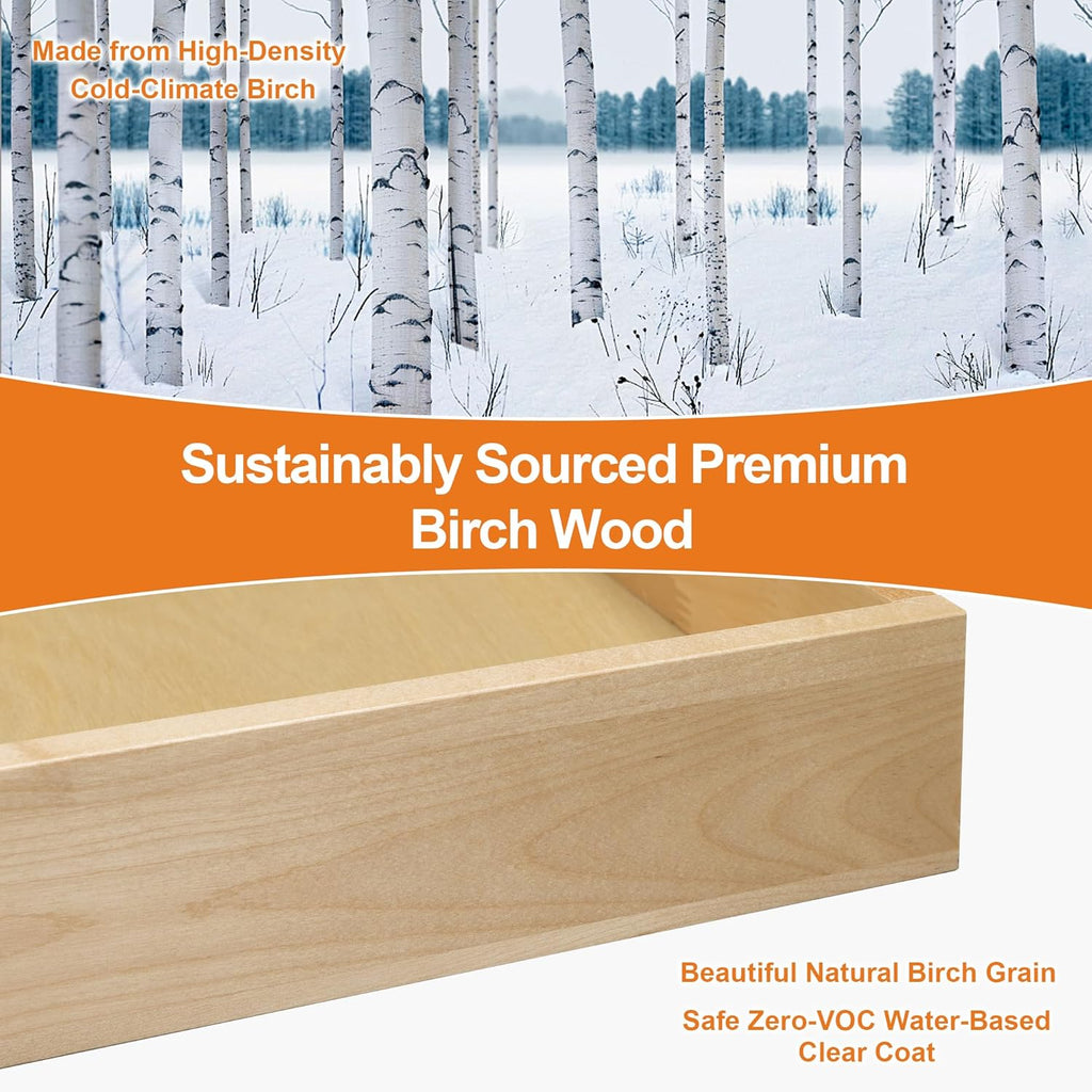 ALINE FURNITURE Pull Out Drawers for Cabinets Birch Wood, 27" W X 21" D Soft Close Slide Out Drawer for Kitchen Cabinets, Pull-out Shelves, Sliding Shelf for Pantry Cabinet Organizer