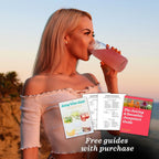 All About Juicing Clear Glass Water Bottles Set - 6 Pack Wide Mouth with Lids for Juice, Smoothies, Beverage Storage - 16 oz, Durable, Reusable, Dishwasher Safe, Leak Proof (Black Caps)