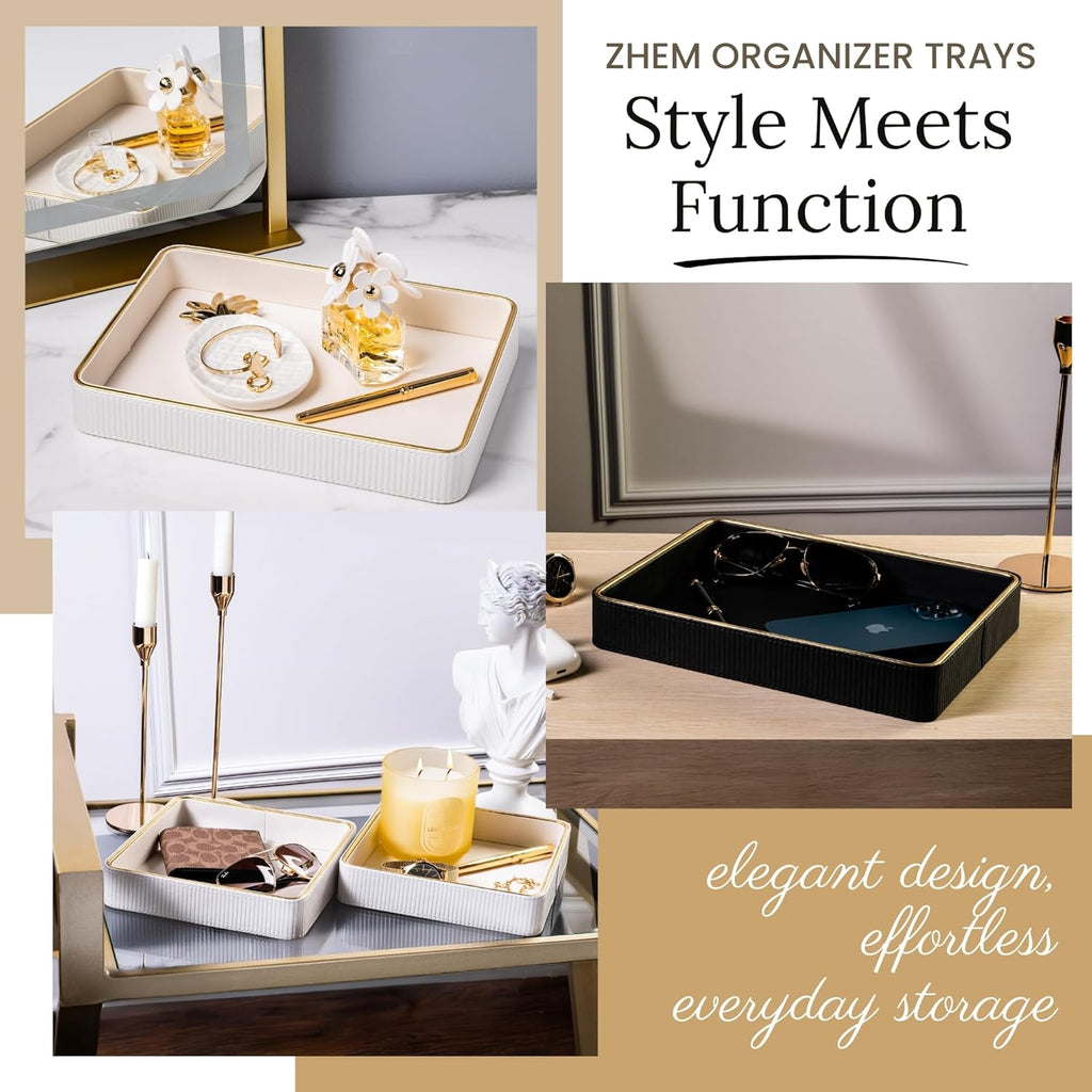 Perfume Tray for Women Valet Tray Night Stand Bedside Organizer| Perfume Organizer Catchall| Perfume Trays for Dresser Vanity Tray for Dresser Countertop| Perfume Holder