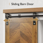 Coffee Bar Station with Sliding Barn Door, Small Coffee Bar Cabinet with Storage for Kitchen, 47 Inch