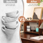 Coffee Mug Holder Wooden Cup Rack Mug Display Shelf Coffee Cup Holder for Countertop With 4 Mug Cups 2 Tier Wood Coffee Mugs Holder for Kitchen Coffee Cup Storage