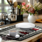 Merry Christmas Dish Drying Mat Buffalo Plaid Large Kitchen Mats Dish Drying Pad Xmas Christmas Tree Absorbent Dish Dryer Mat for Kitchen Countertops Microfiber Drainer Pad Dish Drying Mats (18x24 in)