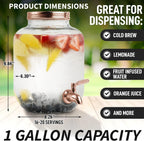 Zulay Kitchen 1 Gallon Cold Brew Coffee Maker - Large Iced Tea & Cold Brew Pitcher with Extra-Thick Glass & Stainless Steel Infuser - Drink & Beverage Dispenser Jar with Airtight Lid & Spout Rose Gold