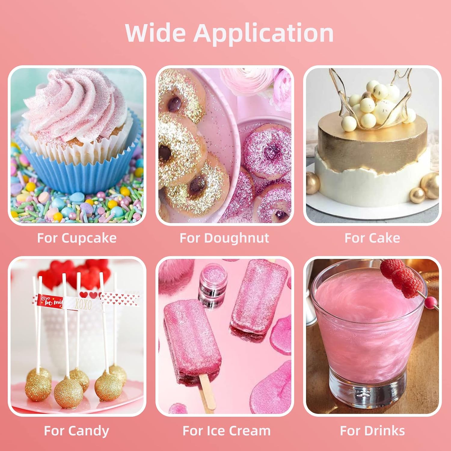 Edible Glitter Spray - 3/4oz Luster Dust Edible Food Grade Glitter Shimmer Dust Powder for Cocktails, Drinks, Cake Decorating - Metallic Food Coloring Powder for Wine, Candy, Cookie, Icing (Gold)