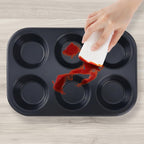 Muffin-Pan for Baking, Nonstick Cake Pan 12 Cups, 3 Pack Cup Premium Cheesecake Pans, Cupcake Baking Pan for Oven 10.4 * 7.1 * 1.2in Black