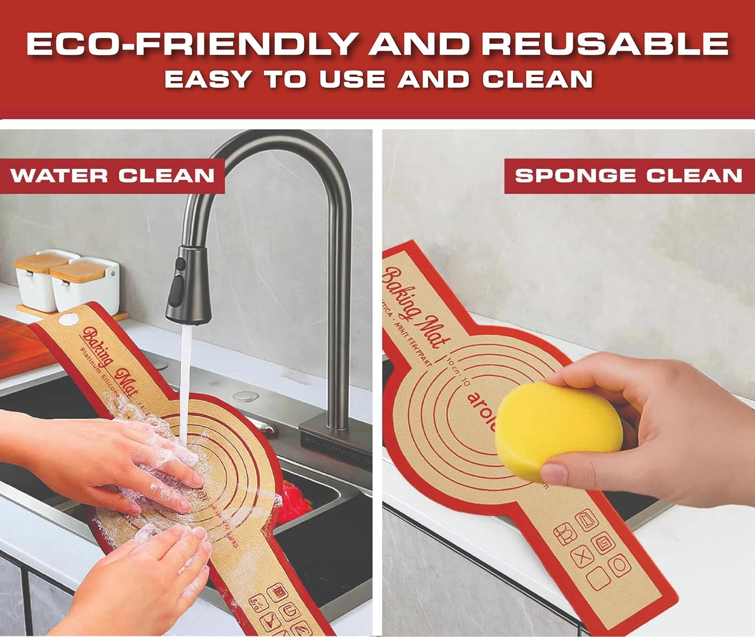 Silicone Sourdough Bread Sling – 2PCS NonStick Baking Mat for Dutch Oven, High Degree Reusable Dough Lifter Liner for Bread Proofing and Baking, Heat Resistant and Easy to Clean with Long Handle