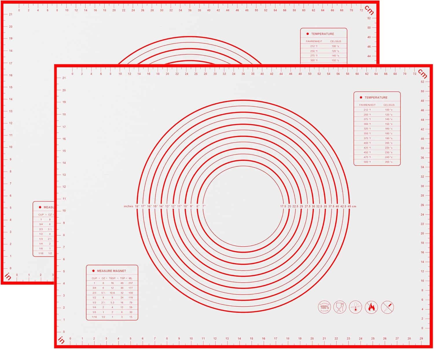 BlueBark 2 PCS - 28"L x 20"W Non-stick Silicone Baking Mat for Pastry & Dough, Sourdough Bread Making Tools, Kitchen Counter, Cooking Enthusiasts