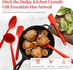 GIR: Get It Right 5-Piece Silicone Spatula & Utensil Set - Medium Fire Red - Kitchen Essentials with Heat-Resistant Non-Stick Tools - Dishwasher-Friendly