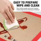 Silicone Baking Mat Half Sheet Non Stick Food Safe Baking Sheet for Oven - Replace Reusable Parchment Paper- Silicone Induction Cooktop Protector, Pan Liner 2 Pack,Cooking Essentials Gadgets