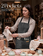 2 Pack Kitchen Cooking Aprons, Soft Aprons for Women Men with 2 Pockets Chef Apron with Adjustable Neck Strap and Long Tie