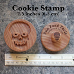 Wood Cookie Stamp, 2.5 Inch (Skull CS-023)
