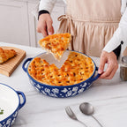 Wisenvoy Pie Pan Ceramic Pie Dish 9.8 Inches Pie Plate Porcelain Deep Dish Pie Pan Non-Stick Pie Pans