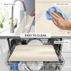 Silicone Baking Mat, Pastry Mat for Rolling Dough, Dough Rolling Pad 24''x16'', Silicone Pastry Mat with Measurements for Pizza, Pie, Macaron, Bread (Beige, XL)