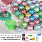 NiHome Edible Food-Grade Glitter Powder Glimmer Luster Dust Metallic Fancy Food Decorating Sprinkle Glimmery Dust for Drink Wine Beverage Cake Bakery Vegan Allergen-Free (Girl Pink, 0.35oz/10g)